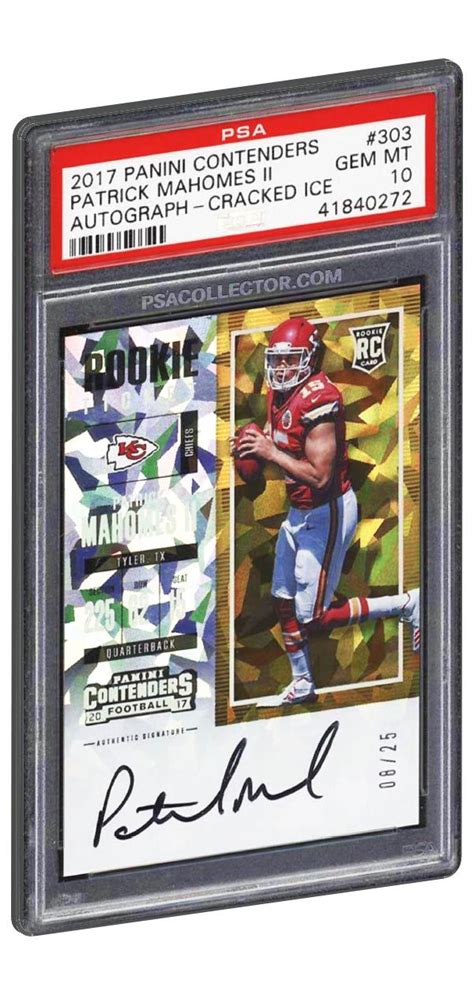 2017 Panini Contenders Patrick Mahomes Rookie Card Cracked ICE Auto #303 PSA Gem Mint 10 | Cards ...