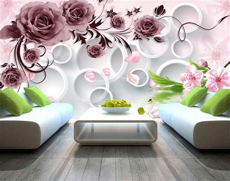 Beautiful rosette flower design 3D Custom wall murals / wallpapers ...