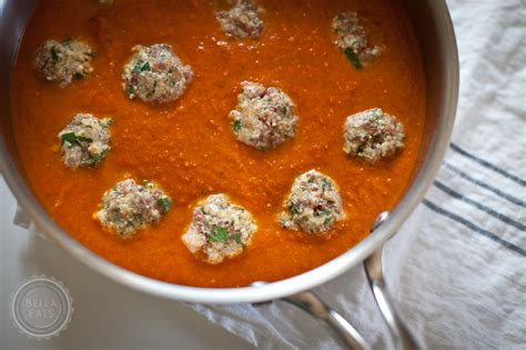 pasta with bacon garlic marinara and homemade meatballs — Bella Eats