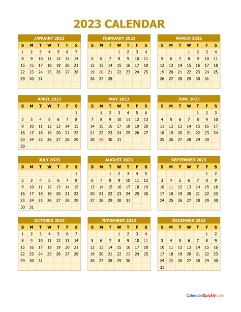 2023 Yearly Calendar Template Vertical Design Free Printable Templates ...