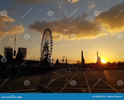 Paris Skyline during Sunset Stock Photo - Image of sunlight, sunset ...