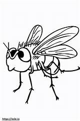 Cute fly coloring Page sketch template