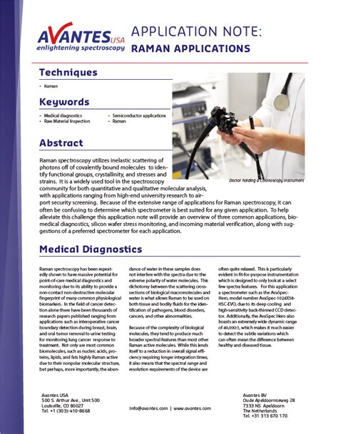 Raman Spectroscopy Applications Overview - Avantes