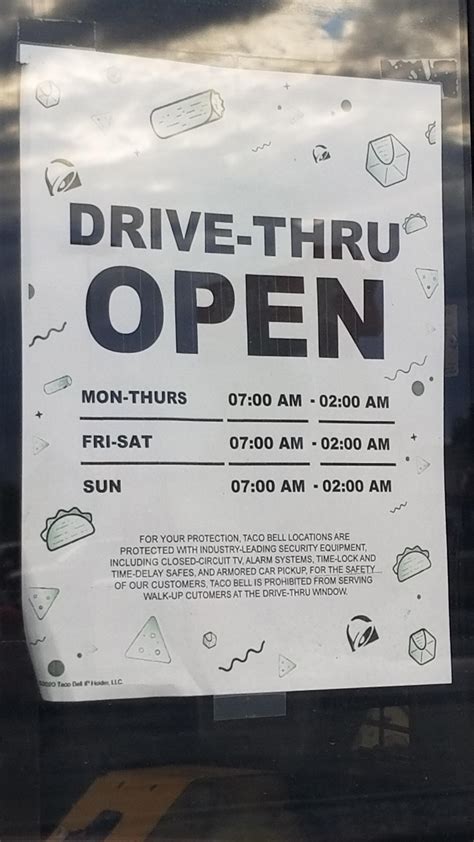 Hours of operation at taco bell. Idk why but this is so funny to me. : r/tacobell