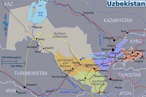 Large regions map of Uzbekistan | Uzbekistan | Asia | Mapsland | Maps of the World