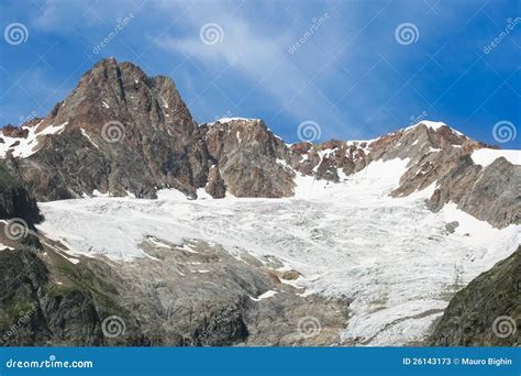 Mont Blanc glacier stock image. Image of aosta, green - 26143173