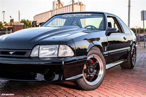 Black Ford Mustang Foxbody 5.0 - Forgestar D5 Beadlock… | Forgestar