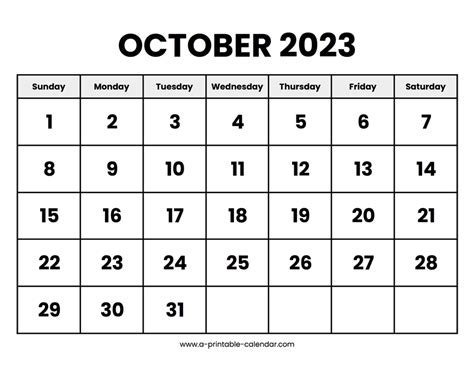 Oct 2023 Calendar – Get Calendar 2023 Update