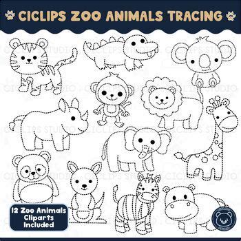 Ciclips Zoo Animals Tracing Clip Art by Ciclips Studio | TPT