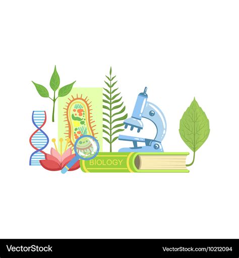 Biology class set of objects Royalty Free Vector Image