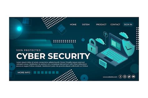 Free Vector | Cyber security landing page template