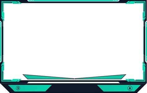 Futuristic gaming overlay png for screen panels with colorful buttons. Live streaming overlay ...
