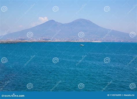 Napoli Bay Naples Bay, Vesuvius Volcano, Italy. Stock Image - Image of ...