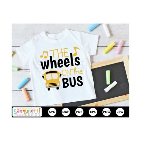 Wheels on the bus svg, school bus digital art, nursery rhyme - Inspire ...