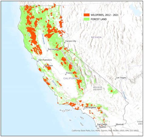 California forests hit hard by wildfires in the last decade - Wildfire ...