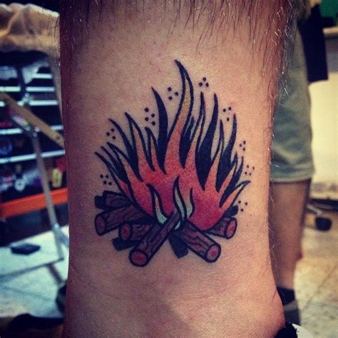 Oldschool campfire tattoo - Tattoogrid.net