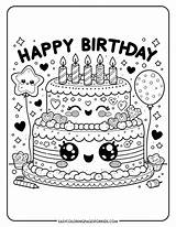 Birthday Cake Coloring Page 7 Free Printable Pages  Easy sketch template