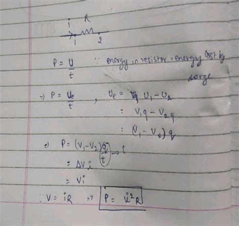 15. Obtain the formula the power loss (i.e. power dissipated) in a conductor of resistance R ...