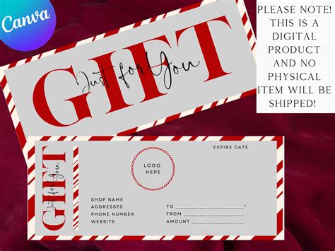 Gift Certificate Template, Canva Printable Editable Gift Voucher ...