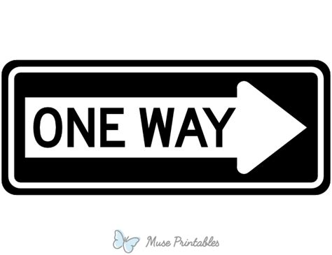 Printable One Way Right Arrow Sign