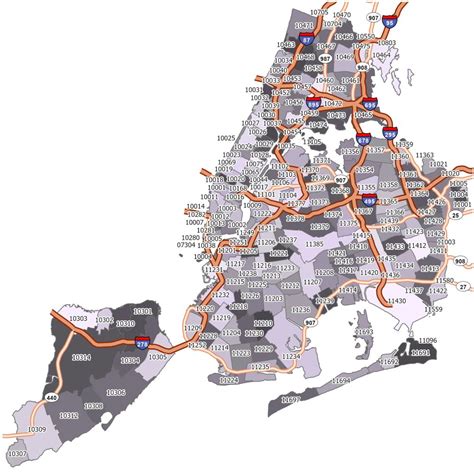 New York City Zip Code Map - GIS Geography