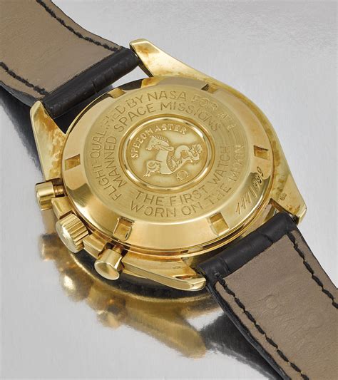 OMEGA. A RARE 18K GOLD LIMITED EDITION CHRONOGRAPH WRISTWATCH WITH BOX ...