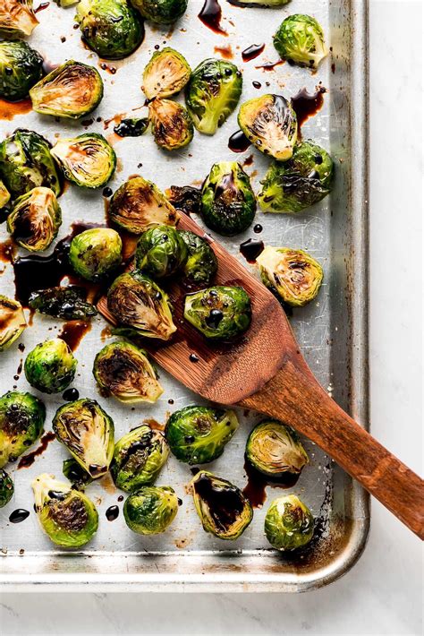 Roasted Brussels Sprouts with Balsamic Glaze - Garnish & Glaze