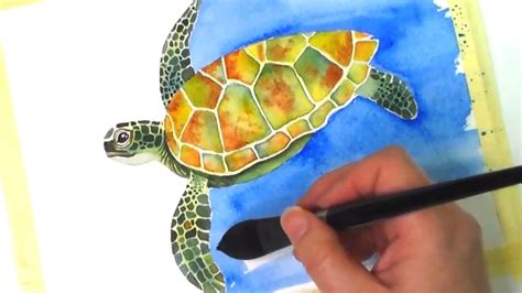 Paint a Sea Turtle in Watercolor Easy - Turtle Painting for Beginners - YouTube