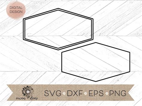 Long Hexagon Border Svg Hexagon Lined Frame Svg Sign Border Svg ...