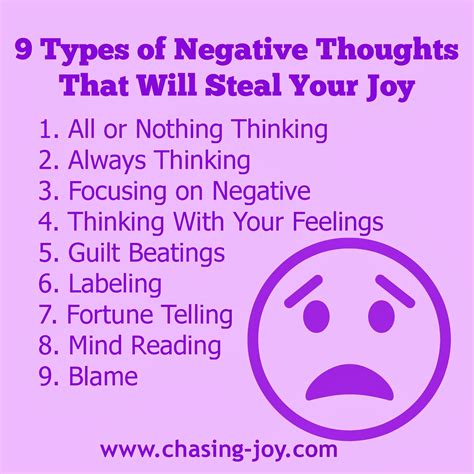 9 Types of Negative Thoughts That Steal Your Joy - Chasing Joy