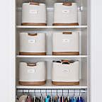 NeatMethod Vegan Bone White Leather Rope Storage Bin | Crate & Barrel