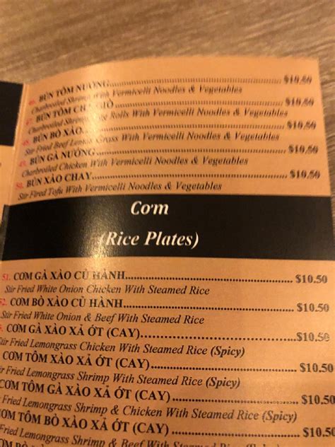 Menu at Pho So 1 restaurant, Los Angeles, Devonshire St