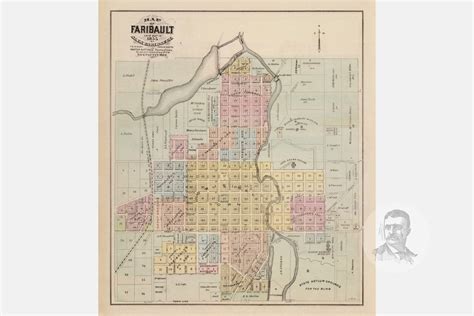 Vintage Faribault Map from 1874 Old Minnesota Map Historic | Etsy