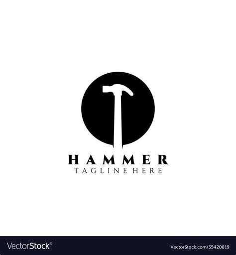 Hammer logo design vector image on VectorStock | Hammer logo, Logo design, ? logo