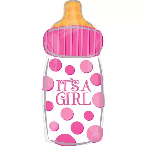 Pink Baby Bottle Balloon 10in x 23in | Party City