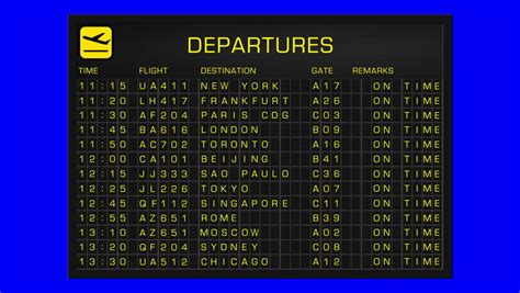 International Airport Timetable All Flights Cancelled DEPARTURES Use Chroma Key To Remove The ...