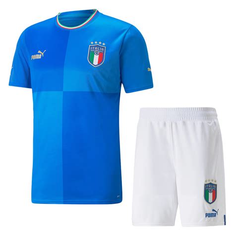 Italy Home Soccer Jersey Kit(Jersey+Shorts) 2022