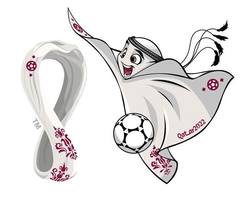 mascota de la copa mundial de la fifa qatar 2022 con logotipo oficial ...