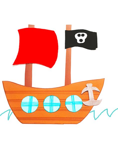 Pirate Ship Craft Template - Printable Templates Free