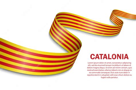 Premium Vector | Waving flag of catalonia template