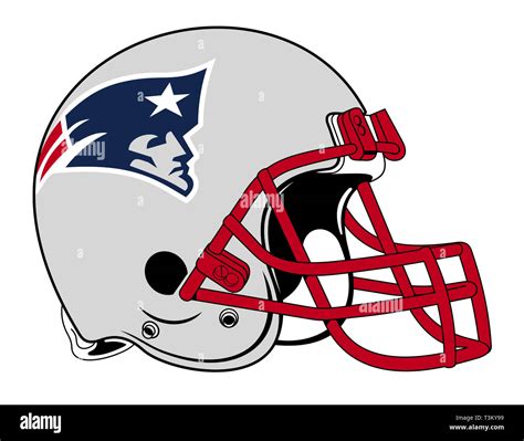 new england patriots nfl super bow helmet illustration Stock Photo - Alamy