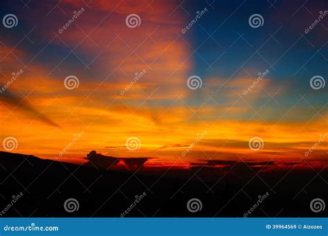 Sunrise on the hill stock image. Image of clouds, golden - 39964569