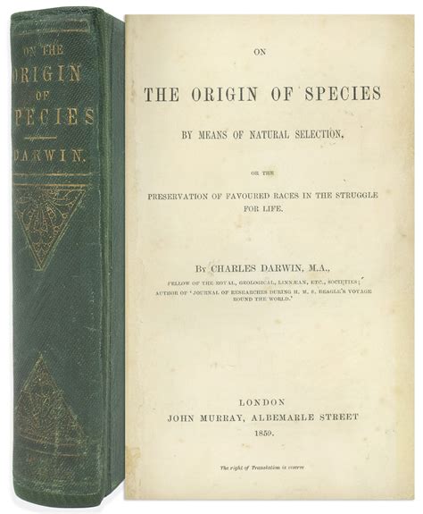 Sell Charles Darwin On the Origin of Species 1st First Edition Book