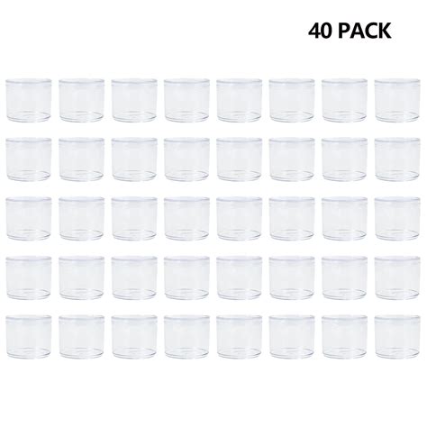 Novelinks 8oz Clear Plastic Jars, Circular Storage Containers with Lids ...