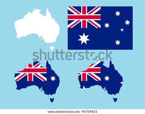 Outline Australia Filled Australian Flag Australian Stock Vector ...