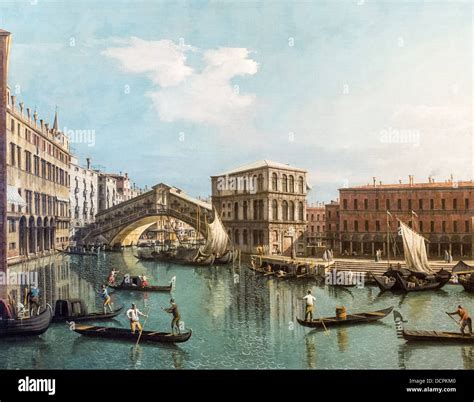 18th century - The Rialto bridge, 1768 - Antoine Canal dit Stock Photo ...