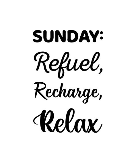 SUNDAY Refuel, Recharge. Relax. HOLIDAY QUOTE. SLOGAN FOR T-SHIRT DESIGN. VECTOR ILLUSTRATION ...