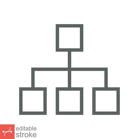 Organization chart icon. Simple outline style. Org hierarchy, company diagram flow symbol ...