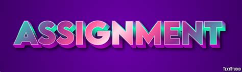 Assignment | Purple, Green And Pink 3D | Text Effect Generator