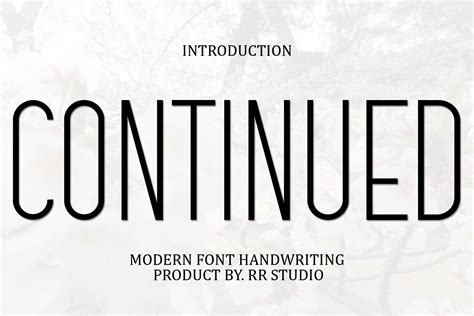 Continued Font by RR Studio · Creative Fabrica